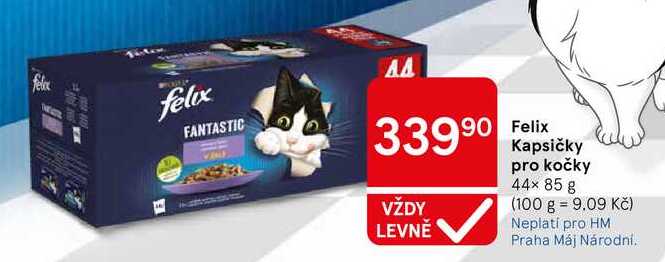 Felix Kapsičky pro kočky, 44× 85 g  