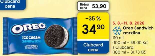 Oreo Sandwich zmrzlina, 110 ml