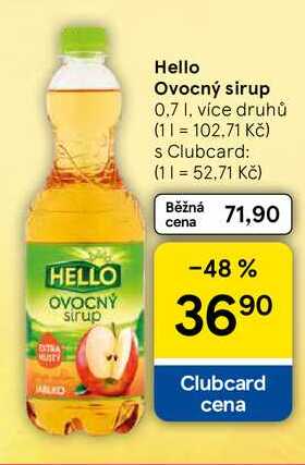 Hello Ovocný sirup, 0.7 I, více druhů 