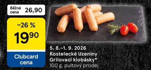 Kostelecké Uzeniny Grilovací klobásky, 100 g