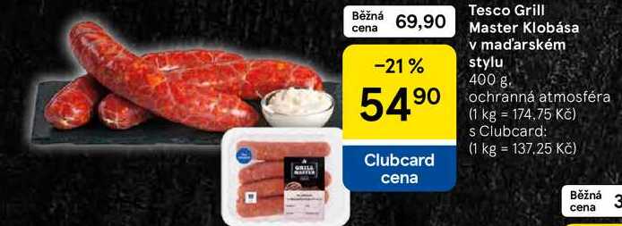 Tesco Grill Master Klobása v maďarském stylu, 400 g  
