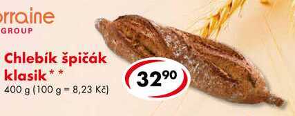 Chlebík špičák klasik, 400 g  