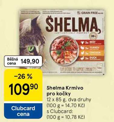 Shelma Krmivo pro kočky, 12 x 85 g 
