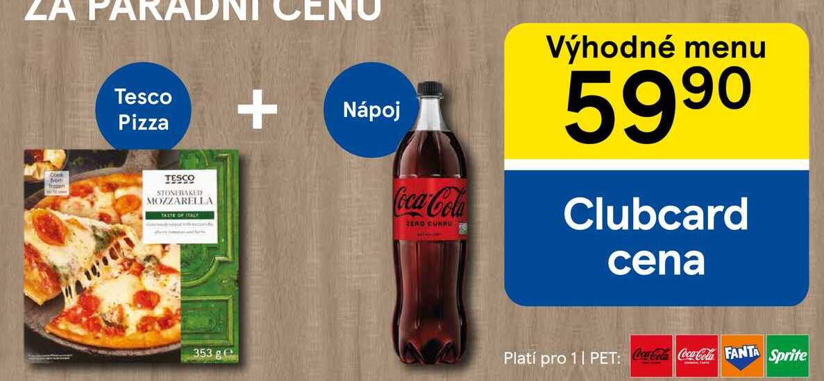 Výhodné menu Tesco pizza + nápoj