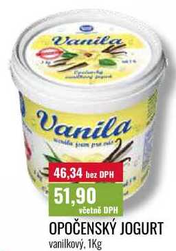 OPOČENSKÝ JOGURT, vanilkový, 1Kg 