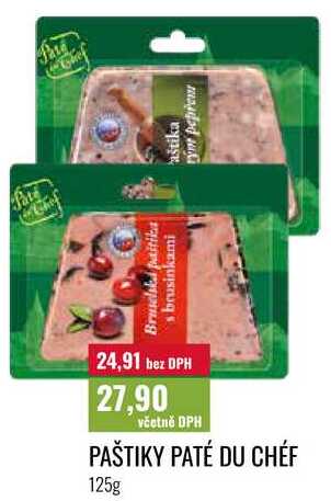PAŠTIKY PATÉ DU CHÉF, 125g 