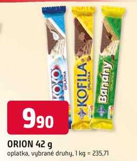 ORION 42 g oplatka, vybrané druhy