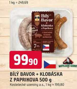 BÍLÝ BAVOR + KLOBÁSKA Z PAPRIKOVA 500 g