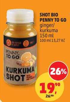 SHOT BIO PENNY TO GO ginger/ kurkuma, 150 ml