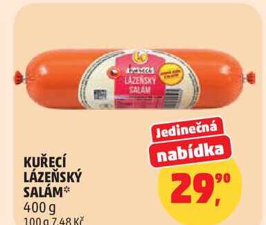 KUŘECÍ LÁZEŇSKÝ SALAM, 400 g