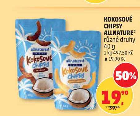 KOKOSOVÉ CHIPSY ALLNATURE různé druhy, 40 g