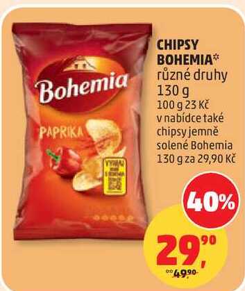 CHIPSY BOHEMIA různé druhy, 130 g 