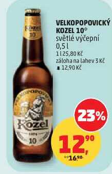 VELKOPOPOVICKÝ KOZEL 10° světlé výčepní, 0,5 l