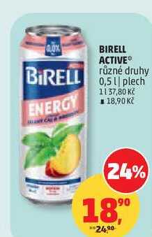 BIRELL ACTIVE různé druhy, 0,5 l