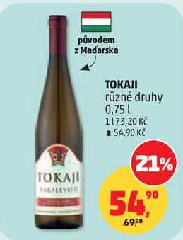 TOKAJI různé druhy, 0,75 l