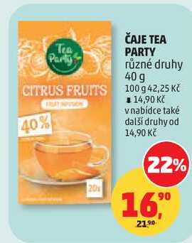 ČAJE TEA PARTY různé druhy, 40g  