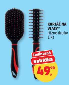 KARTÁČ NA VLASY různé druhy, 1 ks