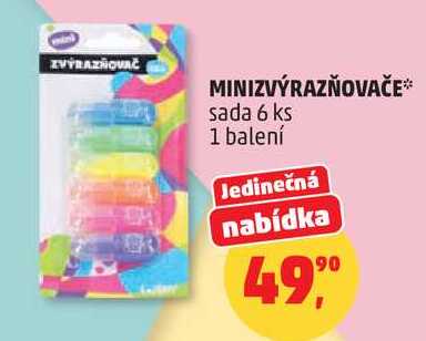 MINIZVÝRAZŇOVAČE sada 6 ks, 1 balení  