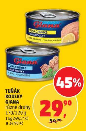 Giana Tuňák kousky, 170/120 g