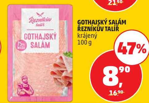 GOTHAJSKÝ SALÁM ŘEZNÍKŮV TALÍŘ krájený, 100 g 