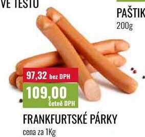FRANKFURTSKÉ PÁRKY, cena za 1Kg  