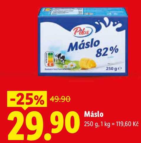 Máslo, 250 g v akci