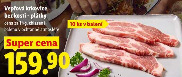 Vepřová krkovice bez kosti - plátky, cena za 1 kg