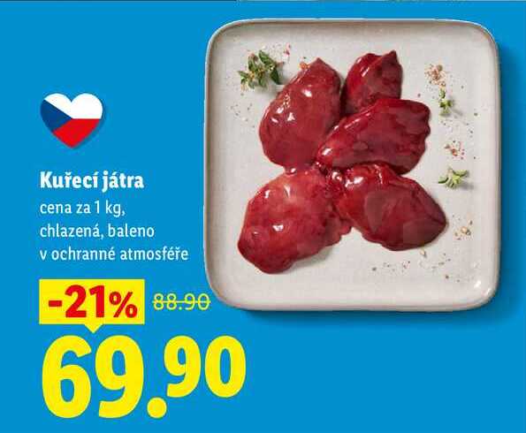 Kuřecí játra, cena za 1 kg