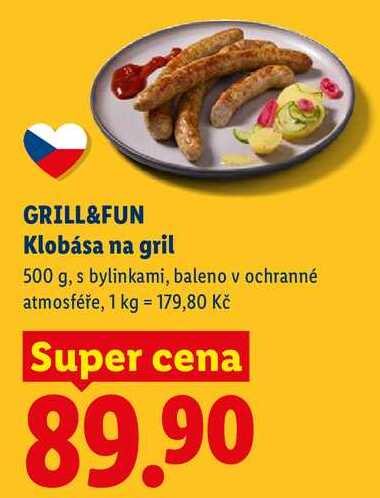 GRILL&FUN Klobása na gril, 500 g