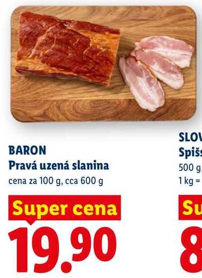 BARON Pravá uzená slanina, cena za 100 g