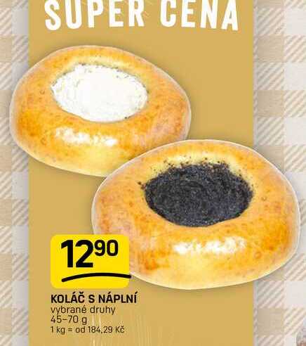KOLÁČ S NÁPLNÍ vybrané druhy 45-70 g