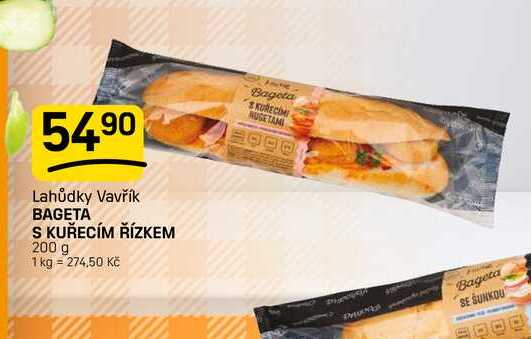 BAGETA S KUŘECÍM ŘÍZKEM 200 g