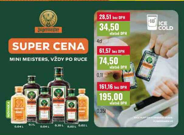 Jägermeister 4cl, 0,1l, 0,35l