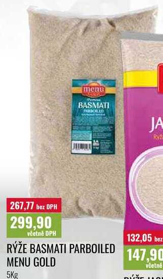 RÝŽE BASMATI PARBOILED MENU GOLD, 5Kg 