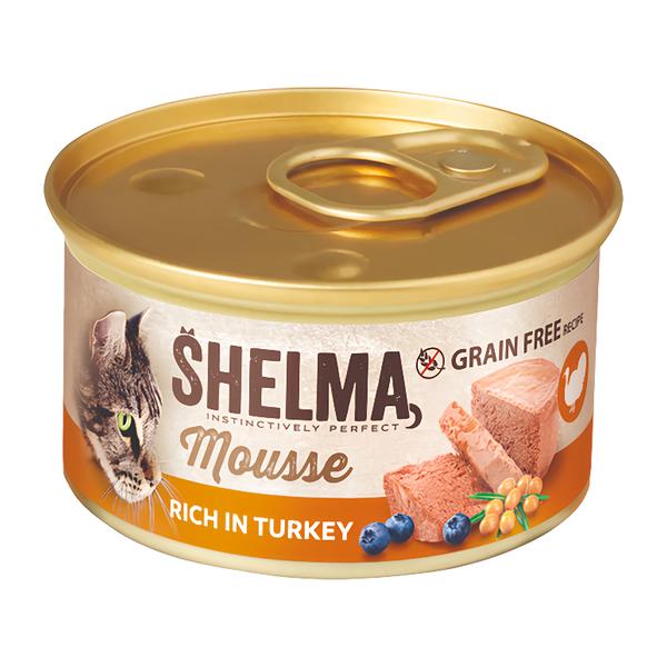 Shelma Pěna s krůtím masem, borůvkami a rakytníkem pro kočky