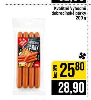 Kvalitně Výhodně debrecínské párky 200 g