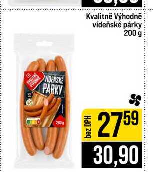 Kvalitně Výhodně vídeňské párky 200 g