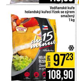Vodňanské kuře holandský kuřecí řízek se sýrem smažený 1 kg 