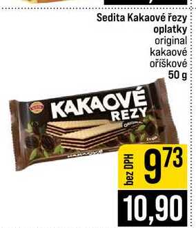 Sedita Kakaové řezy oplatky original kakaové oříškové 50 g 