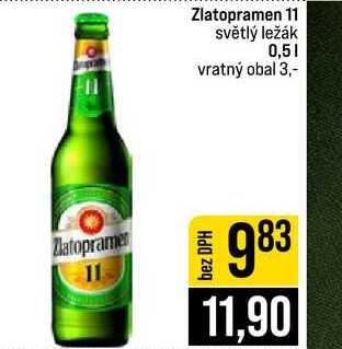 Zlatopramen 11 světlý ležák 0,5l