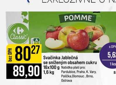 Svačinka Jablečná se sníženým obsahem cukru 16x100 g
