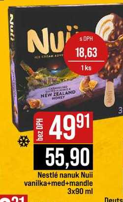 Nestlé nanuk Nuii vanilka+med+mandle 3x90 ml 