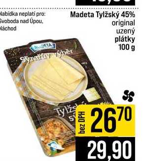 Madeta Tylžský 45% original uzený plátky 100 g