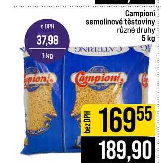 Campioni semolinové těstoviny různé druhy 5 kg 