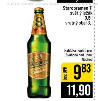 Staropramen 11 světlý ležák 0,5l