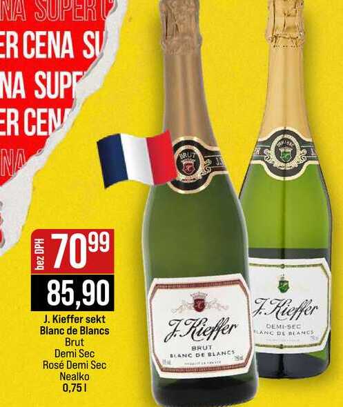 J. Kieffer sekt Blanc de Blancs Brut Demi Sec Rosé Demi Sec Nealko 0,75l