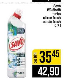 Savo WC čistič turbo citron fresh oceán fresh 0,7l