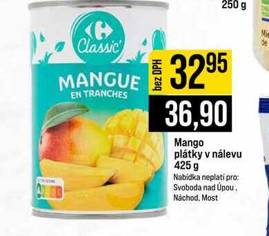 Mango plátky v nálevu 425 g