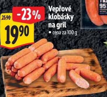 Vepřové klobásky na gril, cena za 100 g