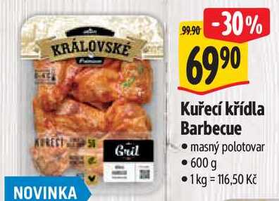 Kuřecí křídla Barbecue, 600 g